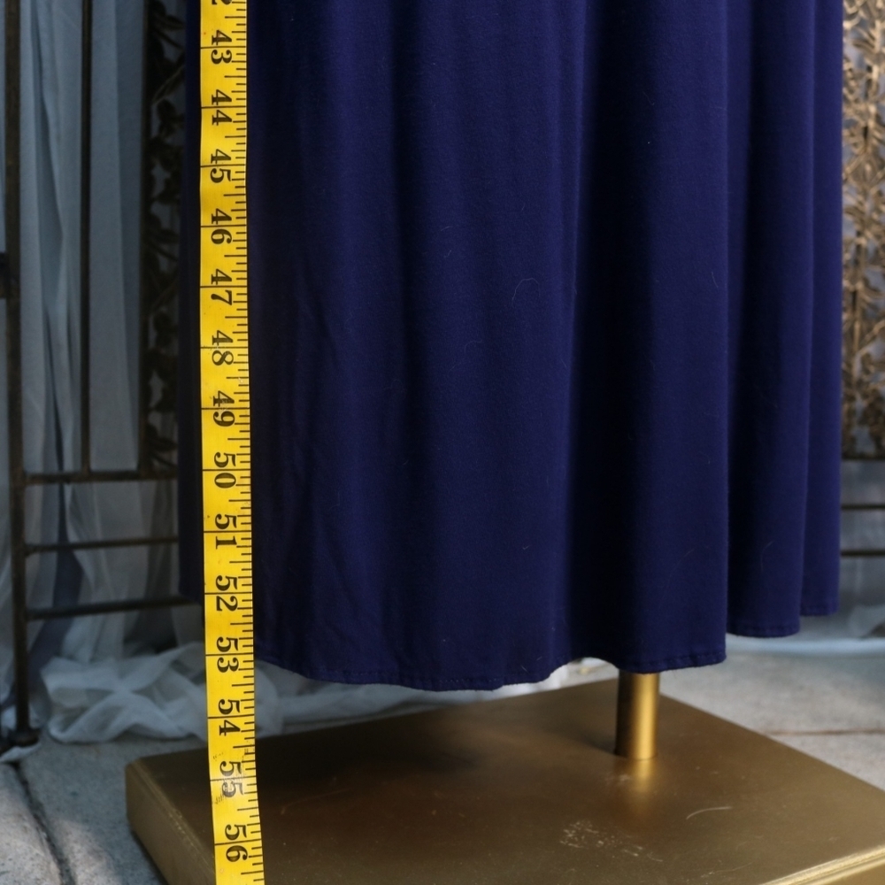 Tiffany Rose Jewel Block, Elegant Comfy Maternity Maxi Dress, Biscay Blue - Picture 6 of 10